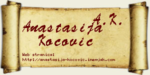 Anastasija Kočović vizit kartica